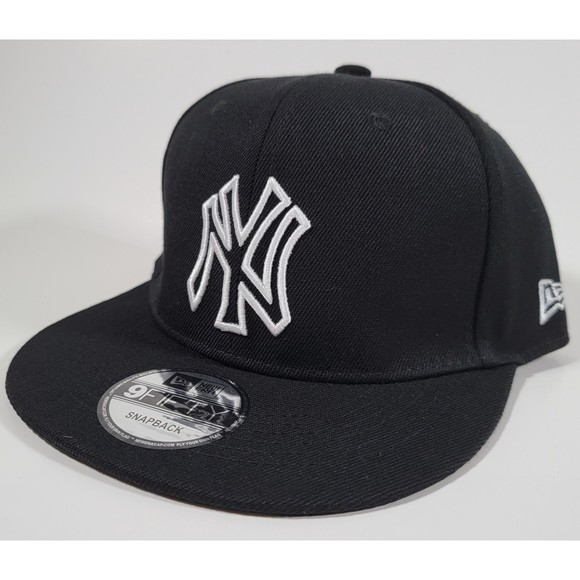 New York Yankees New Era Adjustable Snapback Hat Bold White Logo Baseball Cap - Picture 2 of 8
